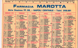 Calendarietto - Farmacia Marotta - Napoli - Anno 1978 - Formato Piccolo : 1971-80