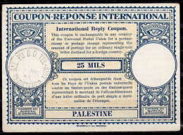 PALESTINE 1946  Lo14o  25 MILS  International Reply Coupon Reponse Antwortschein IRC IAS   T.A. ALL ROAD  KOCH No. 13 - Palestine