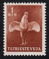 Trieste Zone B STT VUJA 1951 Italia Yugoslavia Slovenia Fauna Animals Farm Rooster MNH - Otros & Sin Clasificación