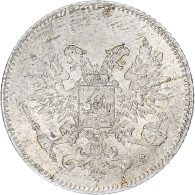 Finlande, Nicholas II, 25 Penniä, 1917, Helsinki, Civil War, Argent, SUP, KM:19 - Finlande