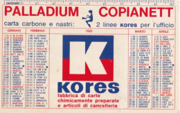 Calendarietto - Palladium - Copianett - Kores - Milano - Roma - Anno 1978 - Small : 1971-80