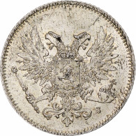 Finlande, Nicholas II, 25 Penniä, 1917, Helsinki, Civil War, Argent, SUP, KM:19 - Finlande