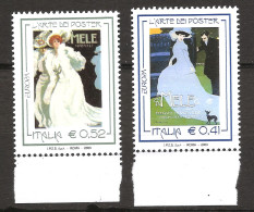 Italie Italia 2003 N° 2641 / 2 ** Europa, Art De L'affiche, Mode, Marcello Dudovich, Chien, Mele, Chihuahua, Chapeaux - 2001-10: Mint/hinged