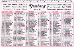 Calendarietto - Semberg . Stabilimento - Gozzano - Anno 1978 - Petit Format : 1971-80