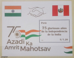 Peru 2022, 75th Anniversary Of The Indian Independence, MNH S/S - Pérou