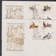 BIRDS - EAST GERMANY / DDR - 1968- FAUNA  SET OF 5 ON 2  ILLUSTRATED FDC - Palomas, Tórtolas