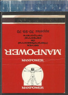 MANPOWER SERVICE INTERPROFESSIONNEL DE PERSONEL TEMPORAIRE -  OLD MATCHCOVER FRANCE - Boites D'allumettes - Etiquettes