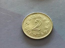 Münze Münzen Umlaufmünze Malta 2 Cent 1972 - Malte