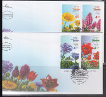 ISRAEL -  2018 - SPRING FLOWERS SET OF 4 ON 2  ILLUSTRATED FDC  - FDC