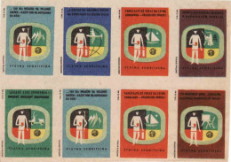 Slovakia - 8 Matchbox Labels, State Savings Bank - Boites D'allumettes - Etiquettes