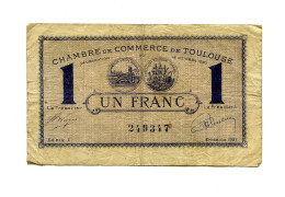 1 Franc Chambre De Commerce De Toulouse 1920 - Cámara De Comercio