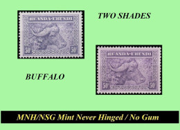 1931 ** RUANDA-URUNDI RU MNH/NSG 096 + 096-A  VIOLET BUFFALO TWO SHADES ( X 2 Stamps ) NO GUM - Ungebraucht