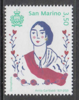 2021 San Marino Anita Garibaldi Complete Set Of 1 MNH @ BELOW FACE VALUE - Nuevos