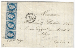 0014. LAC Bde De 4 N°14 Ty. I (Marges Sup. !) - Càd Juzennecourt Ind. 12 X3 (HAUTE MARNE) à La CÔTE D'OR - Signée - 1857 - 1849-1876: Classic Period