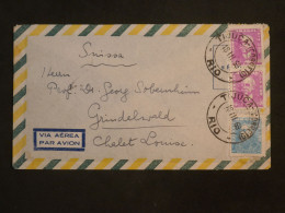 DJ 11 BRESIL BELLE LETTRE  1959 PAR AVION  TIJUCA  A  GRINDENWALD SUISSA     + +AFF. INTERESSANT+ - Covers & Documents