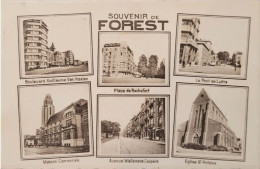 Forest - Souvenir De Forest (Place De Rochefort, Av. Wielemans Ceuppens, Etc.), Circulée 1956 - Vorst - Forest