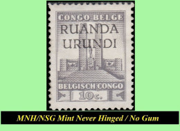 1942 ** RUANDA-URUNDI RU 121 MNH/NSG  KING ALBERT MOMUMENT ( X 1 Stamp ) NO GUM - Unused Stamps