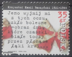 Poland 1996, 75 Birthday Of Krzysztof Kamil Baczyski, MNH Single Stamp - Nuovi