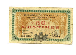 50 Centimes Chambre De Commerce De Toulon Et Du Var - Lot De 3 Bons - Chambre De Commerce