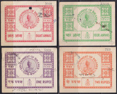 F-EX48587 INDIA REVENUE BIKANER FEUDATARY TICKET STAMPS LOT OF 9.  - Altri & Non Classificati