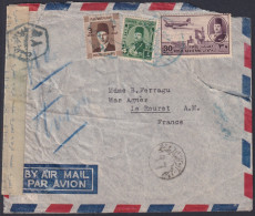 F-EX48594 EGYPT CIRCA 1940 CENSORSHIP FAROUK KING COVER TO FRANCE.  - Covers & Documents