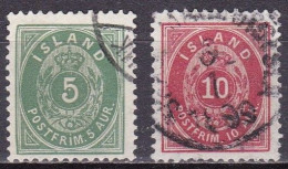 IS003E – ISLANDE – ICELAND – 1897 – NUMERAL VALUE IN AUR - PERF. 12,5 – SG # 28-30 USED 6,50 € - Gebruikt