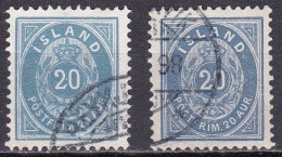 IS003G – ISLANDE – ICELAND – 1882 – NUMERAL VALUE IN AUR - PERF. 12 - SC # 28/28a USED 85 € - Usados