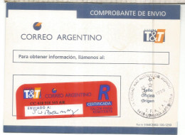 ARGENTINA USHUAIA 1999 RESGUARDO ENVIO CERTIFICADO MAT CRUZ DEL SUR ESTRELLA STAR - Astronomie