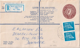 1976 Reg Envelope G-size 33p Uprated With 2p In Gerl Stamps In 1976 Dublin - Denmark - Correct Rate - Entiers Postaux