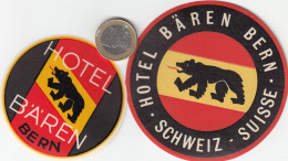 2 ETIQUETA - STICKER - LUGGAGE LABEL  -SWITZERLAND - HOTEL BAREN - BERN - Etiquettes D'hotels