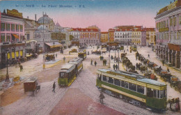 NICE - ALPES MARITIMES - (06) - CPA TRES ANIMEE DE 1929 - TRAMWAYS - VOITURES ANCIENNES. - Transport (road) - Car, Bus, Tramway