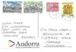 Europa 1986 On Postcard Snow Wall, Access Road To Andorra. Pas De La Casa (France-Andorra Border) - Oblitérés