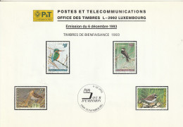 LUXEMBOURG  Emissions Du  6 Décembre 1993 - 1 Enveloppe 1er Jour +  4 Timbres Neufs + 1 Carte Bonne Année - Autres & Non Classés