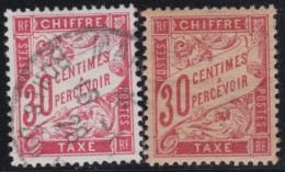 France  .  Y&T   .     Taxe  33/34   (2 Scans)   .   *   (33: O ,  34  Point Clair)    .    Neuf Avec Gomme - 1859-1959 Neufs