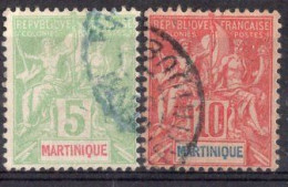 Martinique Timbres-poste N°44 & 45 Oblitérés TB Cote : 4€00 - Usados