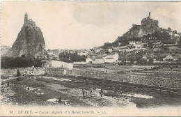 CPA LE PUY - VUE SUR L'AUIGUILHE ET LE ROCHER CORNEILLE ***ETAT PARFAIT*** - Le Puy En Velay