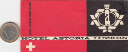 ETIQUETA - STICKER - LUGGAGE LABEL  SWITZERLAND - HOTEL  ASTORIA - LUZERN - Etiquettes D'hotels