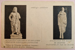 Entier Postal De Grèce Illustré Esculade Dieu De La Médecine, Pan De Sparte Avec Flute - Geneeskunde