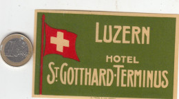 ETIQUETA - STICKER - LUGGAGE LABEL  SWITZERLAND - HOTEL  ST.GOTTHARD TERMINUS - LUZERN - Etiquettes D'hotels