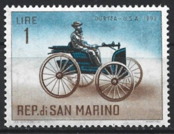 San Marino 1962. Scott #494 (MNH) Automobile, Duryea 1892 - Unused Stamps