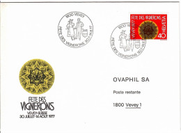 3 Enveloppes  Type, Fête Des Vignerons à Vevey (CH) 1977 - Vins & Alcools