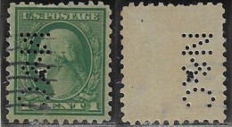 USA United States 1917/1919 Stamp With Perfin N&C Unidentified In Catalog Lochung Perfore - Perforés