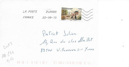 France 2013 - AA 824 - OBLITERE S/ Enveloppe 08/ 2013 : Chevaux De Trait = DEBARDAGE EN FORET - Lettres & Documents