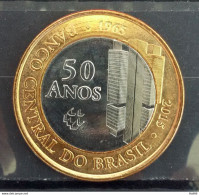 Brazil Coin Central Bank 50 Years UNC 2015 - Brasilien