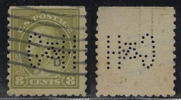 USA United States 1908/1918 Stamp With Perfin G&H By Gerhard And Hey From Chicago Lochung Perfore - Perforados