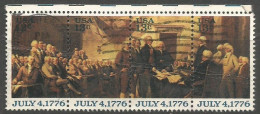 USA 1976 Declaration Of Independence SC.# 1691/94 Cpl 4v Set In Strip4 - VFU - Gebruikt