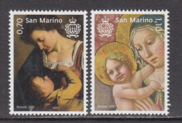 2021 San Marino Christmas Noel Navidad  Complete Set Of 2 MNH @ BELOW FACE VALUE - Nuovi