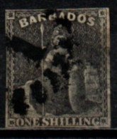 BARBADE 1859 O AMINCI-THINNED - Barbados (...-1966)