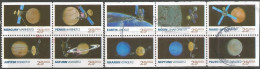 USA 1991 Space Exploration Cpl10v Set In #2 Blocks From Booklet Of 4+6pcs In VFU Condition REALLY USED - Usados