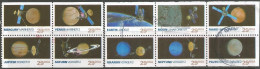 USA 1991 Space Exploration Cpl10v Set In #2 Blocks From Booklet Of 4+6pcs In VFU Condition REALLY USED - Strips & Multiples